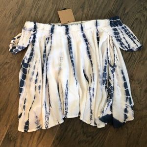 Off the shoulder tie dye shirt